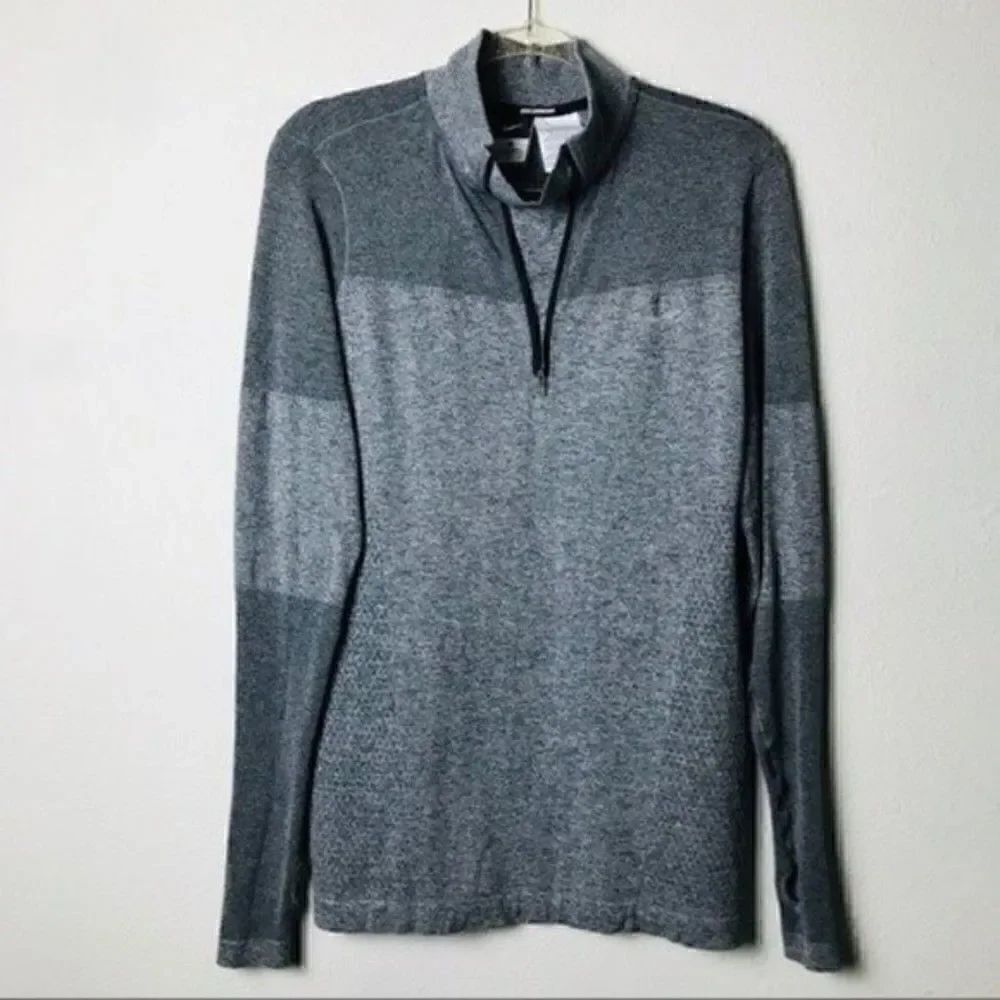 Nike running sweatshirt XLarge BoxK gray zip turtleneck long sleeve stretchy